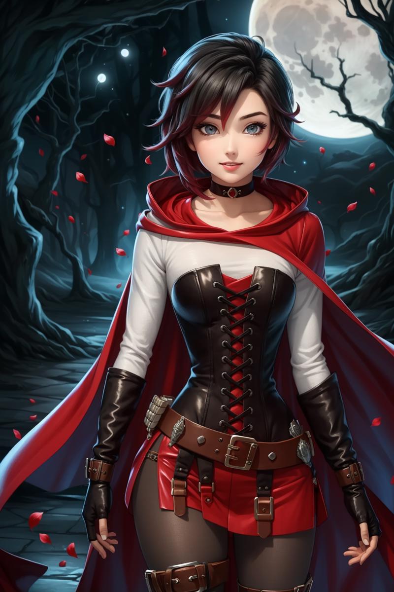 38875-1541614712-_lora_RubyAtlas-05_0.9_ 1girl,atlasrose, black hair, gradient hair, grey eyes, (red cape), white shirt, pantyhose, belt, red ski.png